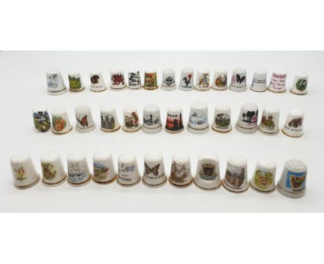 37x ceramic thimbles some vintage ones among them 