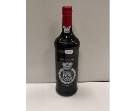 A bottle of Ruby Port from HMS Collingwood with a HMS Collingwood Cummerbund. 