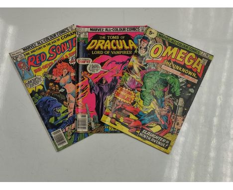 5 editions of Special Vintage Marvel Comics including 'The Tomb of Dracula'. 