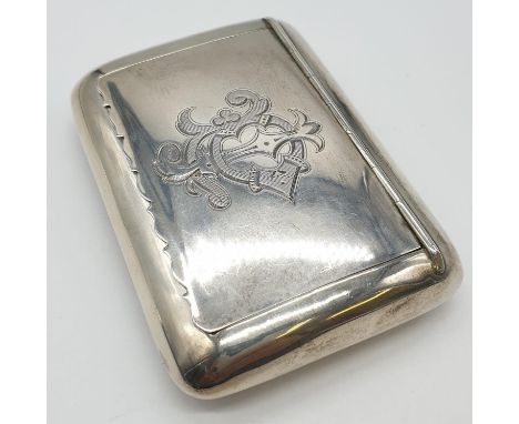 Antique Silver Snuff/Card box. Hallmarked to William M Hayes, Birmingham 1900. Length 8.5cm. Weight 70.3g. 