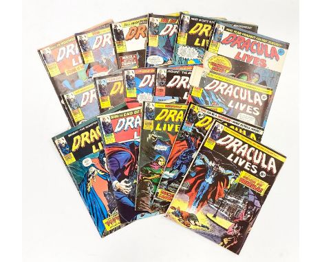 16 editions of Vintage Marvel 'Dracula Lives' comics. 