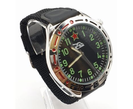Vintage 1980's Russian Tank Watch, Unused in box with original instructions.