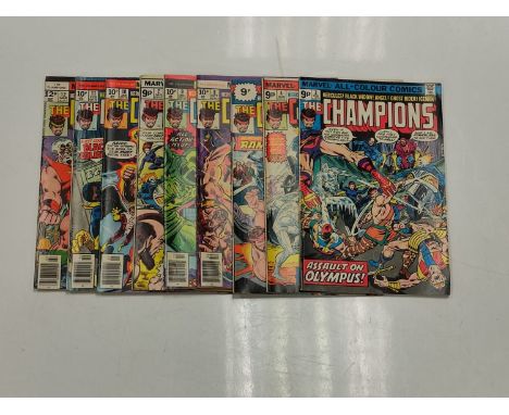9 Copies of Vintage Marvel 'The Champion' Comics. 