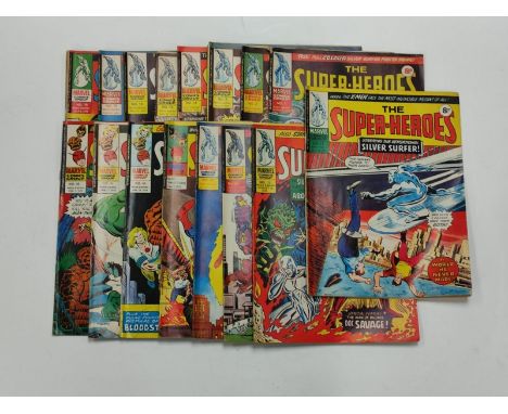 16 Vintage Marvel Super Heroes Comics including No.1 issue dated March 8 1975. 
