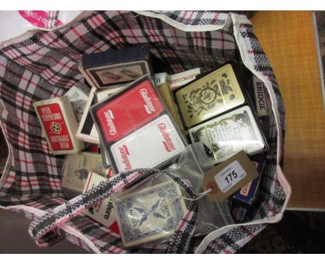Large bag containing a collection of 1930's to 1980's playing cards of mainly cigarette and tobacco advertising