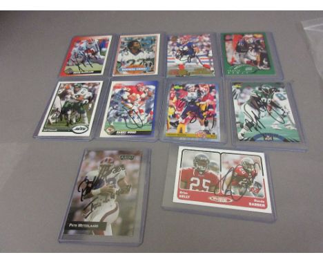 Collection of signed American NFL football cards