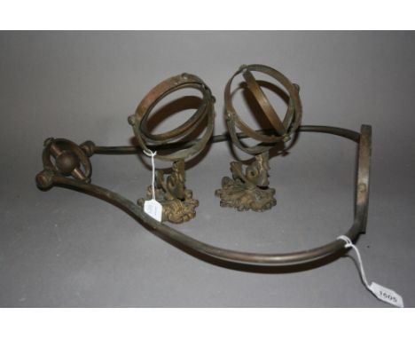 Metal hanging lamp bracket together with two gimbal brackets
