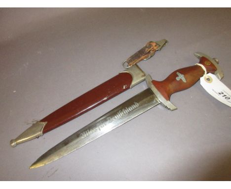 German Third Reich S.A. dagger with scabbard, the blade with makers R.Z.M.