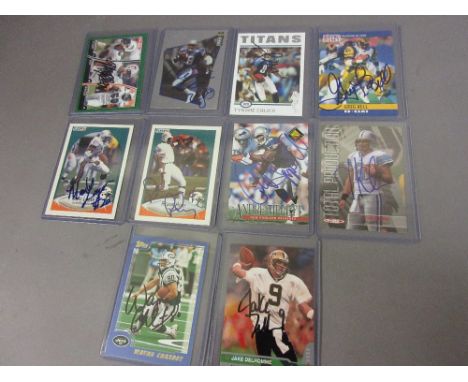 Collection of signed American NFL football cards