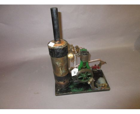 Vertical stationary engine with steam boiler