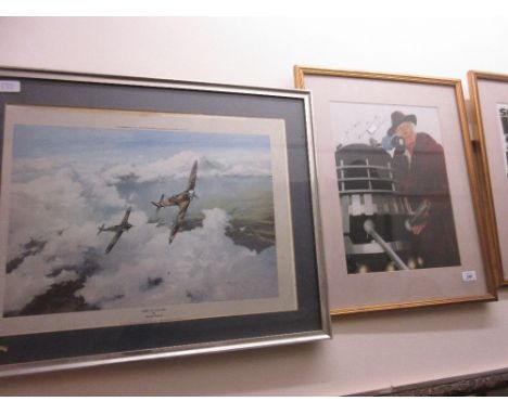 Tom Baker, signed Dr. Who photograph, together with a Robert Taylor artists proof print ' Duel of Eagles '