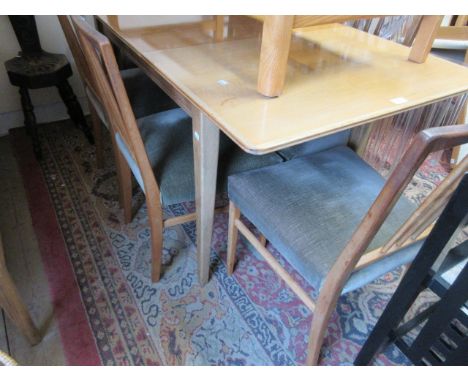 Mid 20th Century bleached walnut dining room suite by Gordon Russell Limited, Broadway, Worcester, comprising: set of six (fo