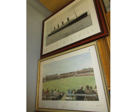 Arthur Weaver 1980 Limited Edition print England versus Australia Centenary test at Lords, No. 466 of 850, signed by various 