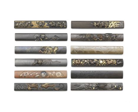 12 kozuka (knife handles)Edo period (1615-1868), late 17th-19th centuryUnsigned except as noted, the first shakudo nanako, in