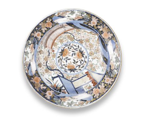 An Imari large dishEdo period (1615-1868), late 17th/early 18th centuryDecorated in coloured enamels and gilt, painted in und