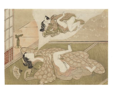 one by Suzuki Harunobu (1725-1770) and one attributed to Ippitsusai Buncho (active circa 1765-1792)Edo period (1615-1868), ci