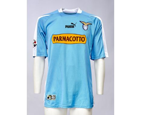 Simone Inzaghi - S.S. Lazio- Simone Inzaghi - S.S. Lazio  - Stagione 2003-2004 Maglia gara home, Puma, a maniche corte, tagli