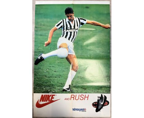 Ian Rush - Juventus F.C.  - Stagione 1987-1988 - Poster pubblicitario della Nike tratto da Tuttocalcio che ritrae il giocator