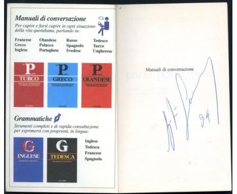 Ayrton Senna - Williams Renault  - 1994 - Splendida firma autografa a biro per esteso con anno '94 apposta su un piccolo manu