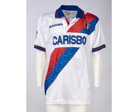 Andrea Seno - Bologna F.C. 1909  - Stagione 1996-1997 - Maglia gara away, Diadora, a maniche corte, taglia XL.  Nome e numero