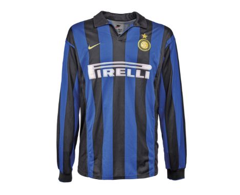 Ronaldo Luís Nazário de Lima - F.C. Inter - Stagione 1998-1999 - Maglia gara home, Nike, a maniche lunghe, taglia XL. Nome e 