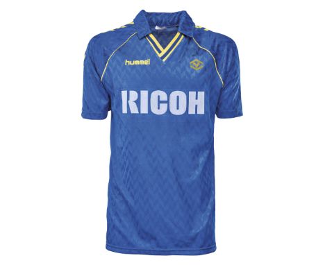 Domenico Volpati - Hellas Verona F.C. - Stagione 1987-1988 - Maglia gara home, Hummel, a maniche corte, taglia XL. Sul fronte
