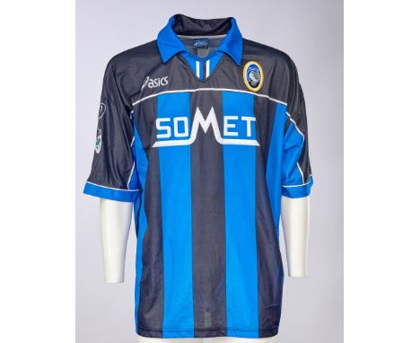 Marco Nappi - Atalanta  - Stagione 1999-2000 - Maglia gara home, Asics, a maniche corte, taglia XL.  Nome e numero 7 in flock