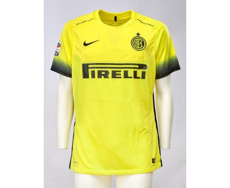 Mauro Icardi - F.C. Inter  - Stagione 2015-2016 - Maglia gara third, Nike, a maniche corte, taglia L.  Nome e numero 9 applic