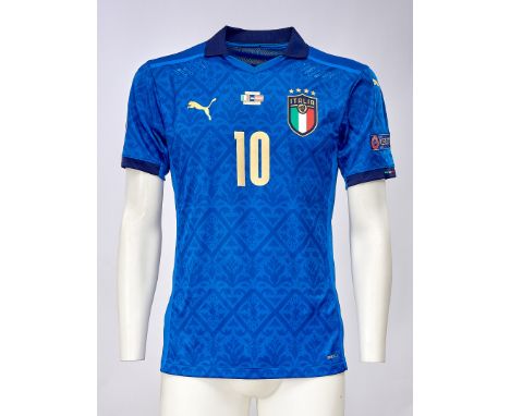 Lorenzo Insigne - Nazionale Italiana di Calcio  - Campionati Europei 2021 - Maglia gara home, Puma, a maniche corte, taglia S