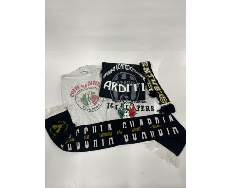 Juventus F.C.  - anni '90/2000 - Sciarpa "Vecchia guardia intoccabili" unita T-Shirt Arditi Juventus e due T-Shirt del gruppo