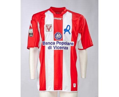 Denis Tonucci - Vicenza Calcio   - Stagione 2010-2011 - Maglia gara home, Max, a maniche corte, taglia XL.&nbsp;  Nome e nume