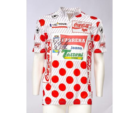 Claudio Chiappucci - Team Carrera Tassoni  - 1991 - Maglia promozionale del miglior scalatore Tour De France 1991 con stampa 