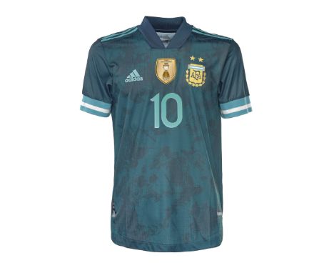 Lionel Messi - Nazionale Argentina di Calcio   - Stagione 2020-2021 - Maglia gara away, Adidas, a maniche corte, taglia 4.  N