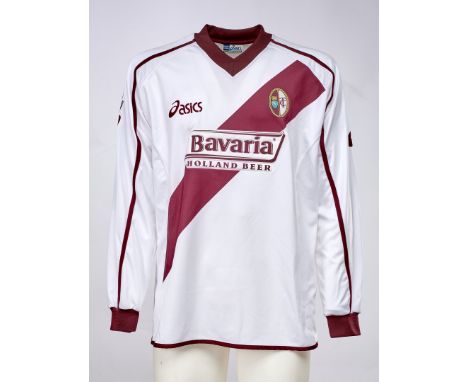 Marco Ferrante - Torino F.C.  - Stagione 2003-2004 - Maglia gara away, Asics, a maniche lunghe, taglia L.  Nome e numero 11 i