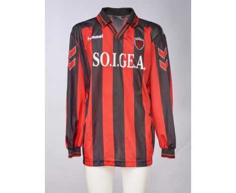 Gianni Testa - Nocerina 1910 - Stagione 2003-2004 - Maglia gara home, Hummel, a maniche lunghe, taglia XL. Nome e numero 10 a