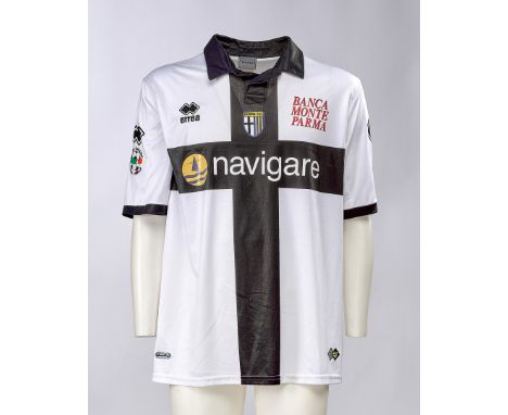 Paolo Castellini - Parma F.C.   - Stagione 2009-2010 - Maglia gara home, Errea, a maniche corte, taglia XL.  Nome e numero 7 