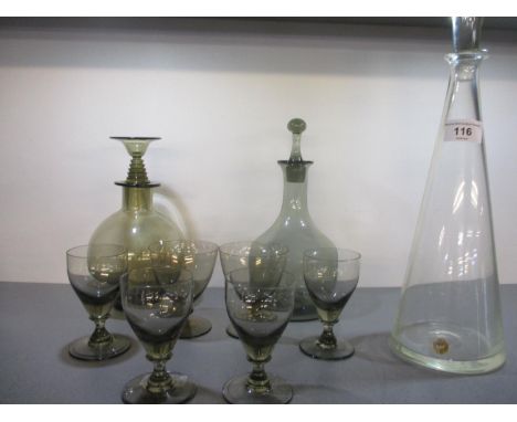 20th century European table glass to include Willem Jacob Rozendaal for Maastricht (NV Kistalunie), a decanter and stopper an