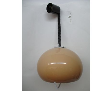 Harvey Guzzini Italian, retailed through Heals - a plexiglas and aluminium height adjustable ceiling light with rise and fall