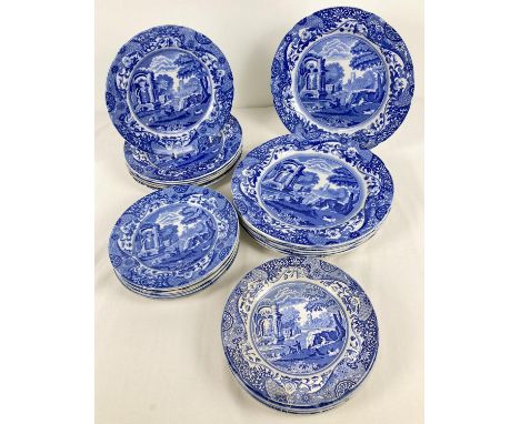 A collection of Copeland Spode "Italian" pattern plates. In various sizes and two types of back stamps. Comprising: 7 x 10.5 