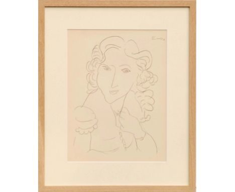 HENRI MATISSE 'Portrait of a woman II O5', collotype, 1943, limited edition 950, 35cm x 25cm, framed and glazed.