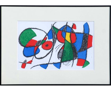 JOAN MIRO 'Untitled VIII', original lithograph printed by Mourlot, 1975, 35cm x 50cm, framed and glazed.
