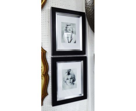 21ST CENTURY PHOTOGRAPHS OF MARILYN MONROE AND BRIGITTE BARDOT, framed and glazed, 52cm x 42cm. (2)