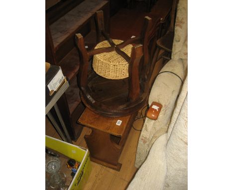 Oak Magazine Rack &amp; Hardwood Table