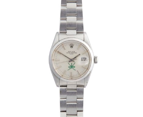 Rolex: A gentleman's Datejust watch model number 1500, 1975 from serial number, automatic movement, stainless steel case, the