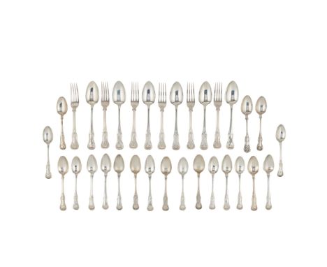 A set of six single struck dessert spoons James &amp; Walter Marshall, Edinburgh 1824, of single-struck King's variant patter