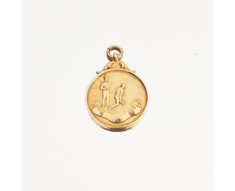 An 18ct gold Bowling Medal engraved to reverse ‘County Bowling Championship Medal won by R. Tyson’, Birmingham 1913(Gross wei