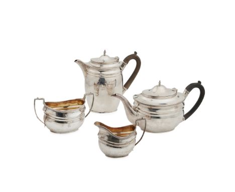 An early 20th century matched four piece tea service C S Harris &amp; Sons Ltd, London 1917/18, comprising waterpot, teapot, 