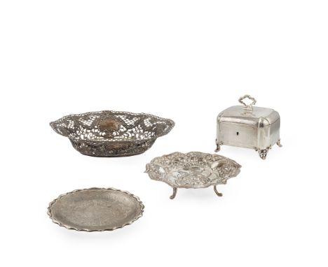 A 19th Century Austro-Hungarian tea caddy marks for 800 fineness, of rounded rectangular form, with all-over engine turned de