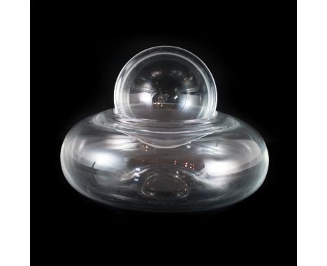 DESCRIPTION: Baccarat crystal Vesuve caviar server features in a hollow dome shape with a removable dish in the center. Cente