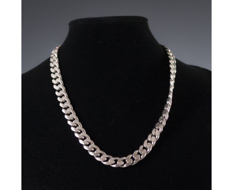 DESCRIPTION: Sterling necklace featuring thick cuban links and a lobster claw clasp. Marked:"925 Italy"CIRCA: 20th Ct.ORIGIN: